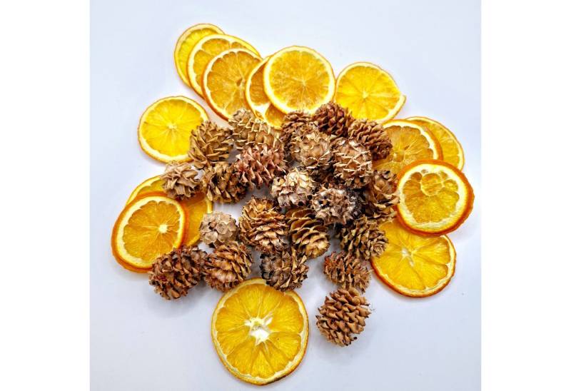 meytrade Adventskranz Naturdekoration Zubehör zum basteln Orangenscheiben Minizapfen DIY, Bastelset als Kranzdeko oder Steudeko zu Weihnachten von meytrade