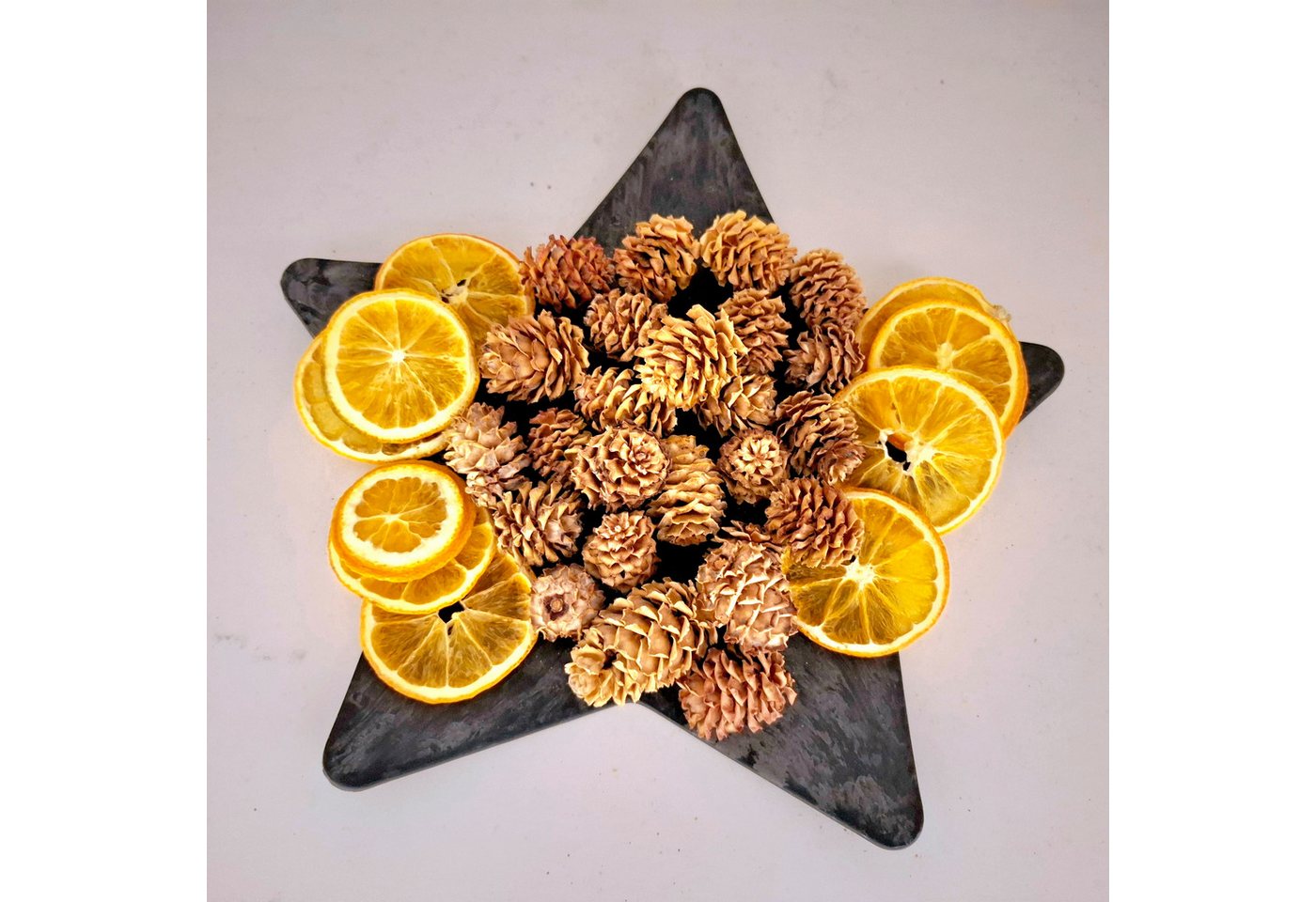 meytrade Bastelnaturmaterial Naturdekoration basteln Weihnachtskranz Orangenscheiben Minizapfen DIY, (41-tlg), Bastelset als Kranzdeko oder Steudeko zu Weihnachten von meytrade