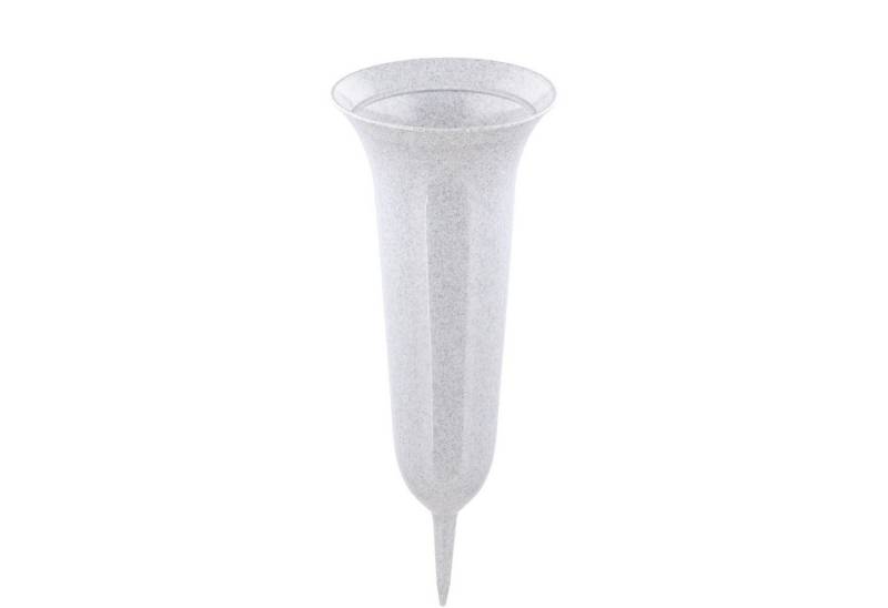 meytrade Bodenvase Grabvase Steckvase für Friedhof hellgrau frostsicher outdoor Vase, aus Kunststoff in hellgrau von meytrade