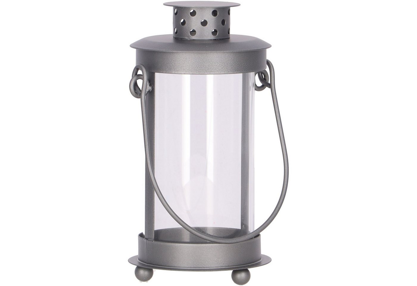 meytrade Kerzenlaterne Friedhofslaterne, Grablicht, Windlicht, Gartenlaterne mit Griff, ca. 17cm groß mit Glaseinsatz von meytrade