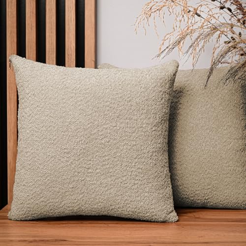2er Set Kissenbezug 50x50 cm Hellbraun quadratisch - aus Chenille-Stoff, mit Reißverschluss - dekorative Kissenbezüge für Kissen 50x50 für Sofa, Deko Schlafzimmer, Deko Wohnzimmer 2er Set Kissenbezug 50x50 cm Hellbraun quadratisch - aus Chenille-Stoff, mit Reißverschluss - dekorative Kissenbezüge für Kissen 50x50 für Sofa, Deko Schlafzimmer, Deko Wohnzimmer von MG Design