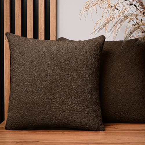 2er Set Kissenbezug 50x50 cm Schokolade quadratisch - aus Chenille-Stoff, mit Reißverschluss - dekorative Kissenbezüge für Kissen 50x50 für Sofa, Deko Schlafzimmer, Deko Wohnzimmer 2er Set Kissenbezug 50x50 cm Schokolade quadratisch - aus Chenille-Stoff, mit Reißverschluss - dekorative Kissenbezüge für Kissen 50x50 für Sofa, Deko Schlafzimmer, Deko Wohnzimmer von MG Design