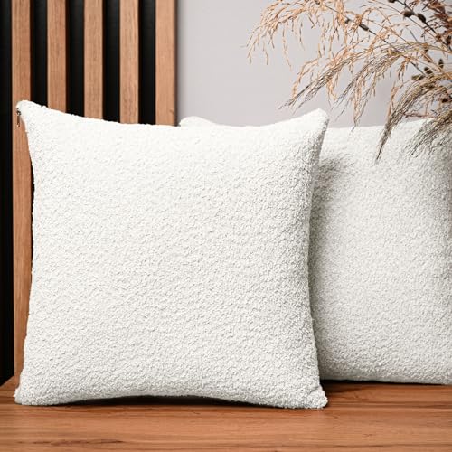 mg design 2er Set Kissenbezug 55x55 cm Creme quadratisch - aus Chenille-Stoff, mit Reißverschluss - dekorative Kissenbezüge für Kissen 55x55 für Sofa, Deko Schlafzimmer, Deko Wohnzimmer mg design 2er Set Kissenbezug 55x55 cm Creme quadratisch - aus Chenille-Stoff, mit Reißverschluss - dekorative Kissenbezüge für Kissen 55x55 für Sofa, Deko Schlafzimmer, Deko Wohnzimmer von mg design