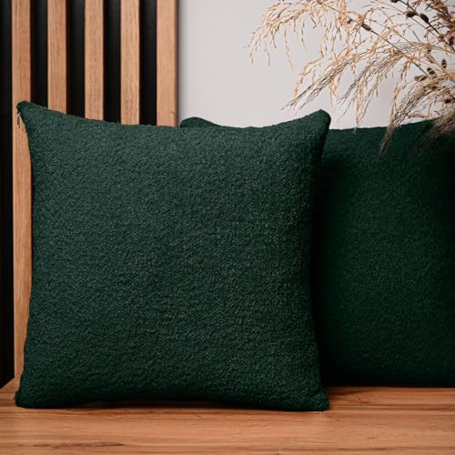 2er Set Kissenbezug 55x55 cm Flaschengrün quadratisch - aus Chenille-Stoff, mit Reißverschluss - dekorative Kissenbezüge für Kissen 55x55 für Sofa, Deko Schlafzimmer, Deko Wohnzimmer 2er Set Kissenbezug 55x55 cm Flaschengrün quadratisch - aus Chenille-Stoff, mit Reißverschluss - dekorative Kissenbezüge für Kissen 55x55 für Sofa, Deko Schlafzimmer, Deko Wohnzimmer von MG Design