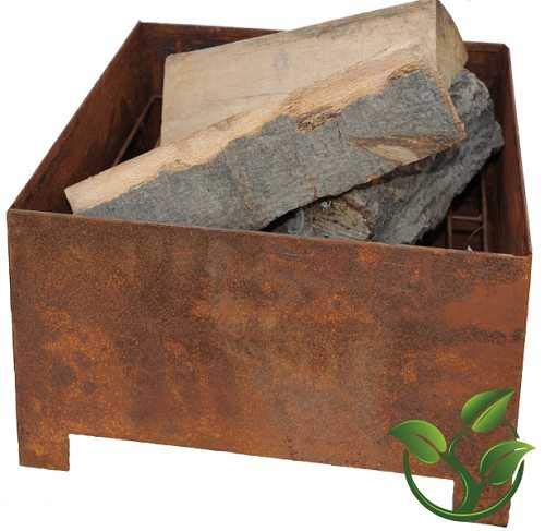 mgc24® Feuerkorb für Garten und Terrasse | eckig ca. 38x38x24cm | Stahl Rostoptik von mgc24