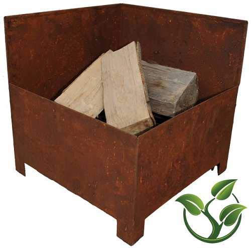 mgc24® Feuerkorb für Garten und Terrasse | eckig ca. 38x38x38cm | Stahl Rostoptik von mgc24