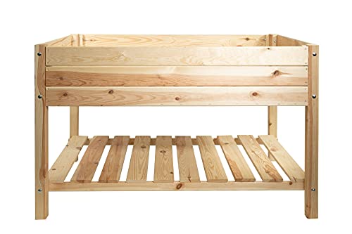 mgc24 Hochbeet Massiv XXL - Kiefernholz Natur quadratisch für Garten/Terrasse/Balkon - 119 x 79 x 78 cm von mgc24