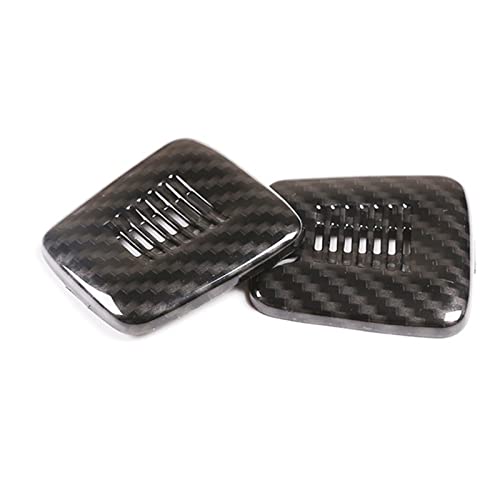 Interieur Zubehör 2 Stück Für BMW F30 F32 F07 F10 F15 F12 F25 X3 X5 3 4 5 6 Serie ABS Chrom Innendach Dome Mikrofonabdeckung Trim Zubehör LuftauslassDekoration Streifen (Farbe : Kohlefaser) von mhbh