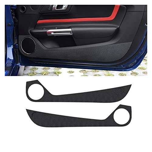 Interieur Zubehör Für Ford Für Mustang 2015 2016 2017 2018 2019 2020 2021 2022 Anti-Kick-Aufkleber Leder Carbon Autotürschutz Zubehör LuftauslassDekoration Streifen (Farbe : Carbon Fiber Texture) von mhbh