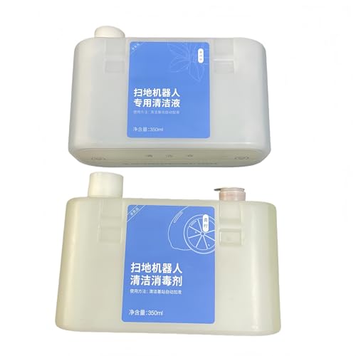 350ml Spezial-Reinigungsflüssigkeit, Kompatibel Mit Ecovacs T30 T30max T30pro Wassersparender Saugroboter Mit Frischem Zitronenduft(2 bottles) von mhddhd