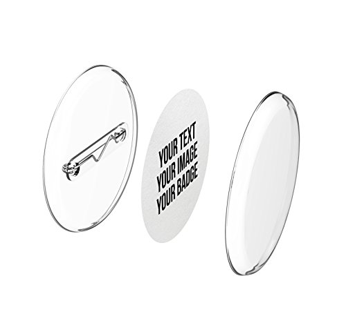 Buttons 30mm selber machen ohne Buttonmaschine (50 Stück) – Ansteckbuttons Set mit Nadel-Pins und A4-Buttonpapier von mia mai Buttons