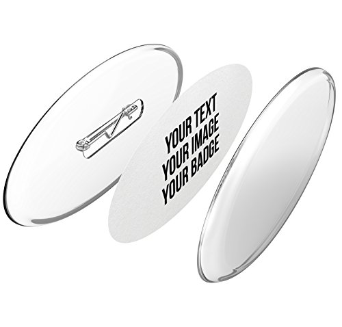 Buttons oval selber machen ohne Buttonmaschine (10 Stück) – Ansteckbuttons Set mit Nadel-Pins und A4-Buttonpapier von mia mai Buttons