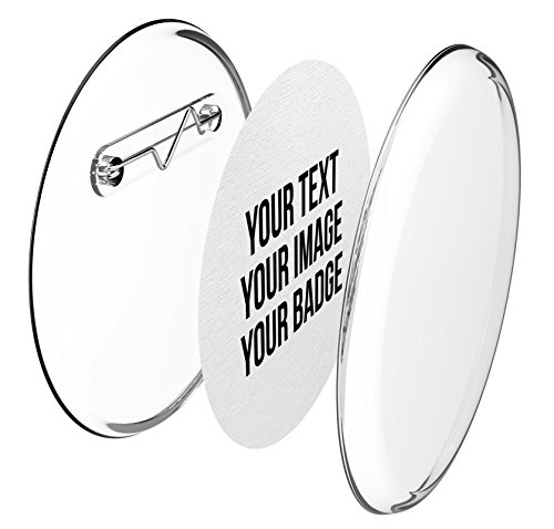 Buttons 56mm selber machen ohne Buttonmaschine (50 Stück) – Ansteckbuttons Set mit Nadel-Pins und A4-Buttonpapier von mia mai Buttons