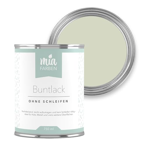 miafarben Buntlack ohne schleifen 2,5 L, Möbelfarbe, Möbellack für Holz, Metall, Kunststoff (Mildes Lichtgrün) von miafarben