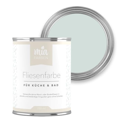 miafarben Fliesenfarbe ohne Schleifen – Fliesenlack für Wand & Boden – Bad & Küche – hochdeckend, matt, wasserbasiert, für Innen (Leiser Waldhauch, 5L) von miafarben