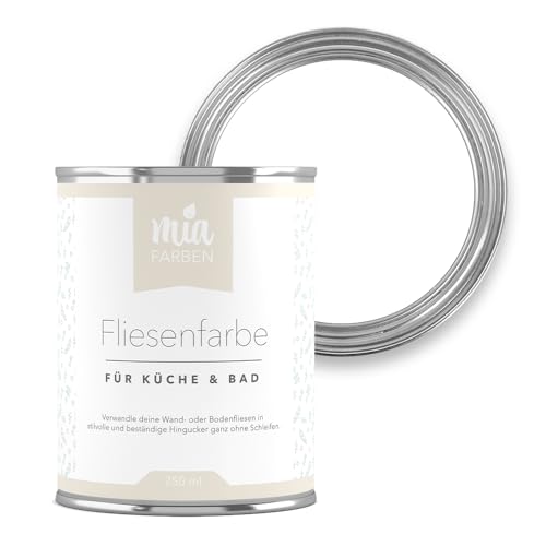 miafarben Fliesenfarbe ohne Schleifen – Fliesenlack für Wand & Boden – Bad & Küche – hochdeckend, matt, wasserbasiert, für Innen (Traumhaftes Weiss, 5L) von miafarben