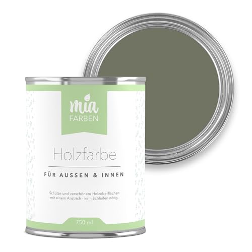 miafarben Holzfarbe ohne Schleifen – wetterfeste Farbe für Innen & Außen – matt, hochdeckend, wasserbasiert (Sommerlicher Waldpfad, 2,5L) von miafarben