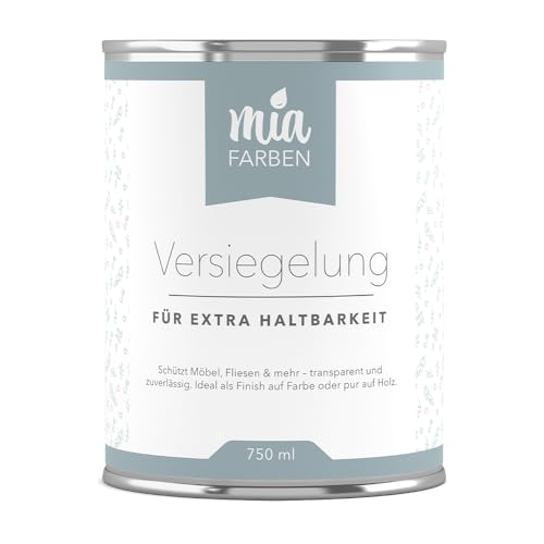 miafarben Versiegelung – Klarlack für Kreidefarbe & Möbellack – transparent, wasserbasiert, für Holz, Möbel, Parkett & Treppen Innen (glänzend, 2,5L) von miafarben