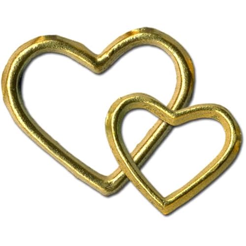 miamiXa Wachsmotiv Herz zum verzieren für Kerzen Gold Doppelherz 1 Stück Verzierwachs Größe: 35/37 + 26/22 mm von miamiXa