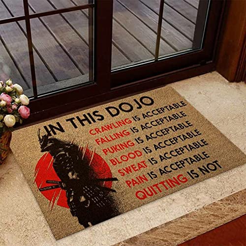 Fußmatte für den Inneneingang, Druck, Willkommen, lustige Fußmatte, Quitting is Not Acceptable in This Dojo Samurai Doormat Home Decor Home Decor Housewarming Gift von miaomansenstore