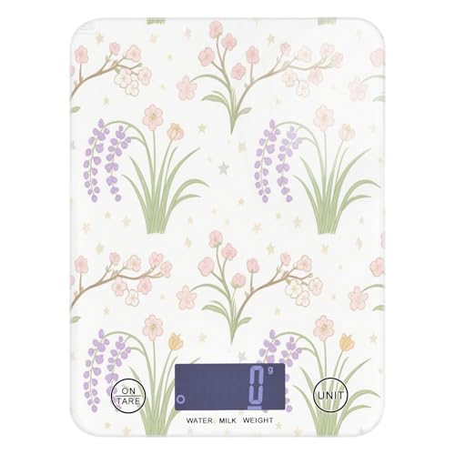 Digitale Küchenwaage, leicht zu reinigen, 5 kg/5 g, Aquarell, Blume, Lavendel, Rosa, Creme, kleine Digitalwaage mit 4 Einheiten für Diät, Espresso, Diät (Batterien nicht im Lieferumfang enthalten) Digitale Küchenwaage, leicht zu reinigen, 5 kg/5 g, Aquarell, Blume, Lavendel, Rosa, Creme, kleine Digitalwaage mit 4 Einheiten für Diät, Espresso, Diät (Batterien nicht im Lieferumfang enthalten) von miaozhen