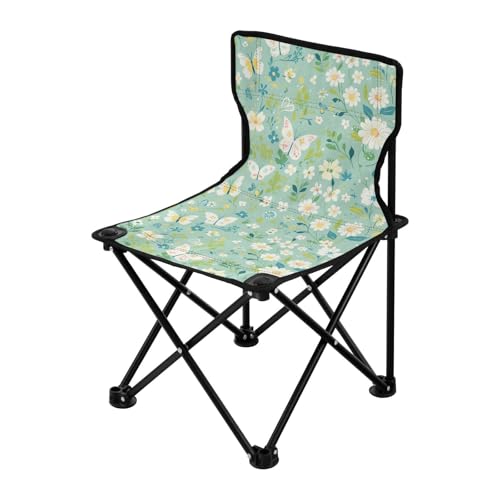Green Fresh Summer Flower Klappbarer robuster Campingstuhl Ultraleicht Reisestühle für Erwachsene inklusive Tragetasche von miaozhen