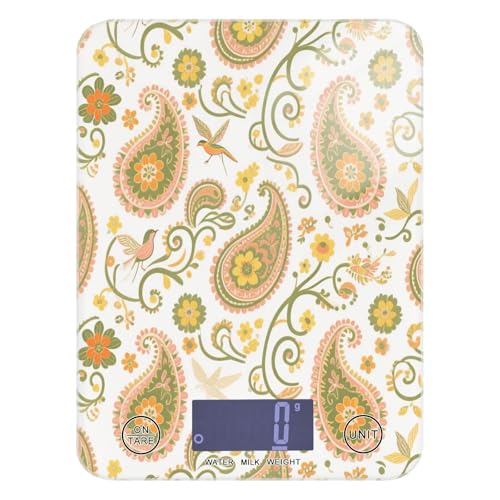 Küchenwaage für Lebensmittel, leicht zu reinigen, 5 kg/5 g, Gelb-Orange, Paisleymuster, Blume, Boho, kleine digitale Küchenwaage mit 4 Einheiten für Gewürze, Keto-Seifenherstellung (Batterien nicht im Küchenwaage für Lebensmittel, leicht zu reinigen, 5 kg/5 g, Gelb-Orange, Paisleymuster, Blume, Boho, kleine digitale Küchenwaage mit 4 Einheiten für Gewürze, Keto-Seifenherstellung (Batterien nicht im von miaozhen