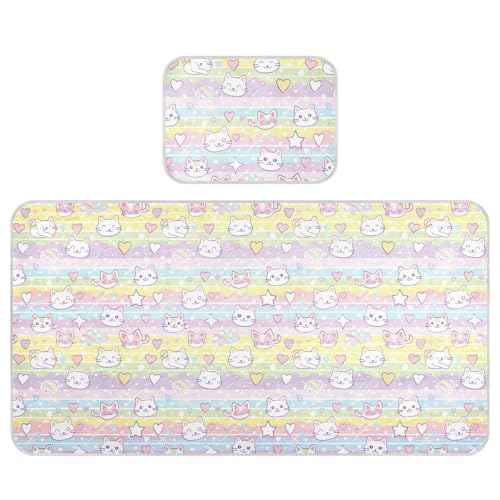 Kühlende Baby-Matratze, 71,1 x 132,1 cm, ultraweiche Katzen-Cartoon-Pads für Bett, waschbar für Babys und Kleinkinder Kühlende Baby-Matratze, 71,1 x 132,1 cm, ultraweiche Katzen-Cartoon-Pads für Bett, waschbar für Babys und Kleinkinder von miaozhen