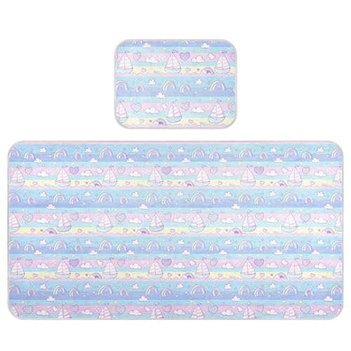 Kühlende Baby-Matratze, wasserdicht, 71,1 x 132,1 cm, wiederverwendbar, Segelboot-Insel, Cartoon-Pads für Kinder für Babys und Kleinkinder Kühlende Baby-Matratze, wasserdicht, 71,1 x 132,1 cm, wiederverwendbar, Segelboot-Insel, Cartoon-Pads für Kinder für Babys und Kleinkinder von miaozhen