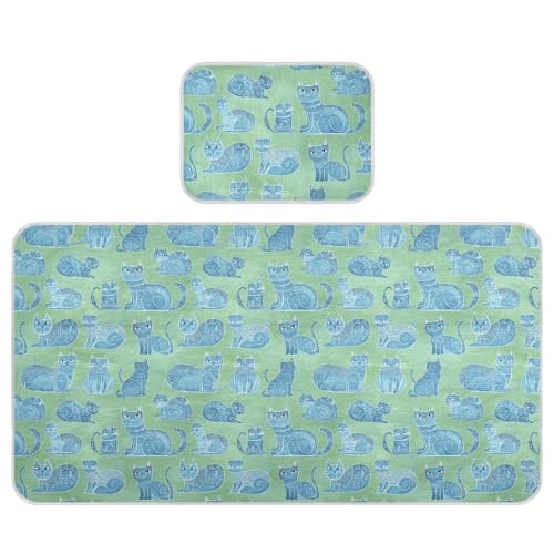 Kühlende Baby-Spielmatratze, 71,1 x 132,1 cm, waschbar, Cartoon, russische Bluecats, grüne Trainingspads für Kinder, Erwachsene Kühlende Baby-Spielmatratze, 71,1 x 132,1 cm, waschbar, Cartoon, russische Bluecats, grüne Trainingspads für Kinder, Erwachsene von miaozhen