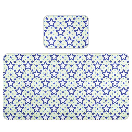 Kühlende Baby-Spielmatratze, 71,1 x 132,1 cm, waschbar, blaue Sterne, gepunktet, gelbe Einwegartikel, für Babys und Kleinkinder Kühlende Baby-Spielmatratze, 71,1 x 132,1 cm, waschbar, blaue Sterne, gepunktet, gelbe Einwegartikel, für Babys und Kleinkinder von miaozhen