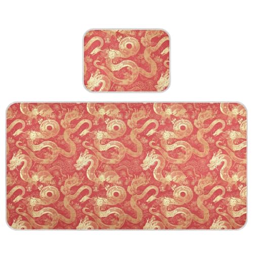 Kühlende Babybett-Matratze, 71,1 x 132,1 cm, atmungsaktiv, chinesischer goldener Drache, für Babys und Kleinkinder Kühlende Babybett-Matratze, 71,1 x 132,1 cm, atmungsaktiv, chinesischer goldener Drache, für Babys und Kleinkinder von miaozhen