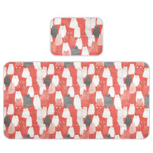 Kühlende Babybettmatratze, 71,1 x 132,1 cm, ultraweich, lustige Himalaya-Katzen, waschbar, für Babys und Kleinkinder, Rot Kühlende Babybettmatratze, 71,1 x 132,1 cm, ultraweich, lustige Himalaya-Katzen, waschbar, für Babys und Kleinkinder, Rot von miaozhen