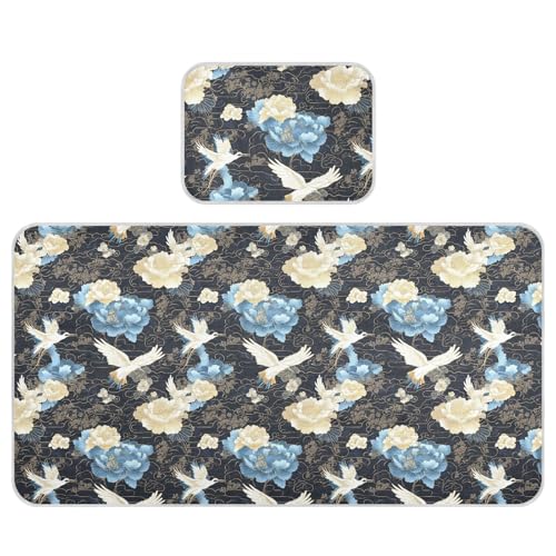 Kühlende Babymatratze, 71,1 x 132,1 cm, ultraweich, Blau und Weiß, Vintage-Kranichblumen, Urinierkissen für Babys und Kleinkinder Kühlende Babymatratze, 71,1 x 132,1 cm, ultraweich, Blau und Weiß, Vintage-Kranichblumen, Urinierkissen für Babys und Kleinkinder von miaozhen