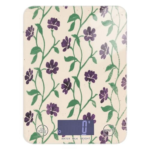 Mini-Lebensmittelwaage, leicht zu reinigen, 5 kg/5 g, violette Blumen, kleine digitale Küchenwaage mit 4 Einheiten für Gewürze, Gewürze, Seife (Batterien nicht im Lieferumfang enthalten) von miaozhen