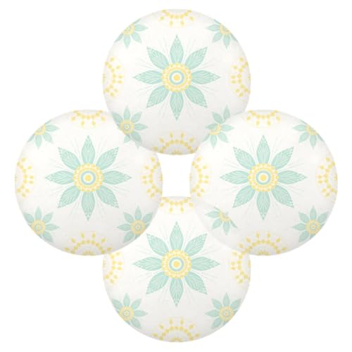 Platzsets mit Sommerblumen, weich, grün und gelb, rund, Stoffernte, 4 Stück, 39,1 x 39,1 cm, Tapete, Para Mesa, Dekoration, dekorativ von miaozhen