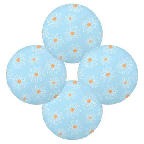 Platzsets mit blauen Gänseblümchen, PVC, 39,1 x 39,1 cm, Tapete, Para la Mesa, Dekoration, 4 Stück von miaozhen