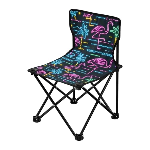 Summer Neon Flamingo Kokosnussbaum Faltbarer Campingstuhl für Erwachsene Leichte Reisestühle für Erwachsene mit Tragetasche von miaozhen