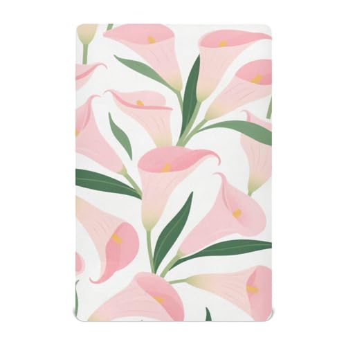 Vintage Pink Calla Lily Chic Cotton Mini Crib Sheets Bedding for Baby 52''x28'' sábanas de cuna para von miaozhen