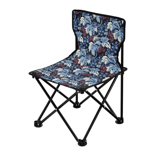 miaozhen Art Grape Blau Rot Schwarz Kompakter Schwerlast-Campingstuhl Ultraleichter Leichter Rucksackstuhl mit Tragetasche von miaozhen
