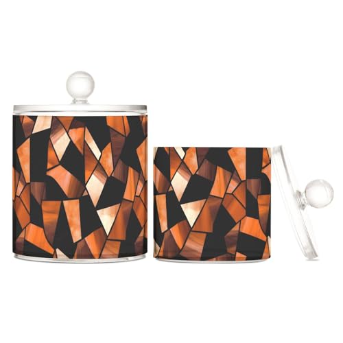 miaozhen Aufbewahrungsboxen aus Buntglas, Orange / Schwarz, Halloween, transparent, mit Deckel, Speisekammer, Essentials, dekorative Zahnseide-Aufbewahrungsdose für Wattestäbchen, Wattepads miaozhen Aufbewahrungsboxen aus Buntglas, Orange / Schwarz, Halloween, transparent, mit Deckel, Speisekammer, Essentials, dekorative Zahnseide-Aufbewahrungsdose für Wattestäbchen, Wattepads von miaozhen