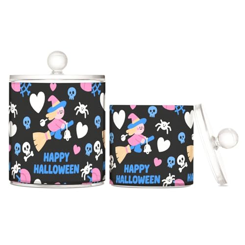 miaozhen Aufbewahrungsboxen aus Kunststoff mit Halloween-Hexenherz, mit Deckel, Büroutensilien, dekorative Zahnseide-Aufbewahrungsdose für Wattestäbchen, Wattepads, Zahnseide-Picker, Büroklammern, S 2 miaozhen Aufbewahrungsboxen aus Kunststoff mit Halloween-Hexenherz, mit Deckel, Büroutensilien, dekorative Zahnseide-Aufbewahrungsdose für Wattestäbchen, Wattepads, Zahnseide-Picker, Büroklammern, S 2 von miaozhen