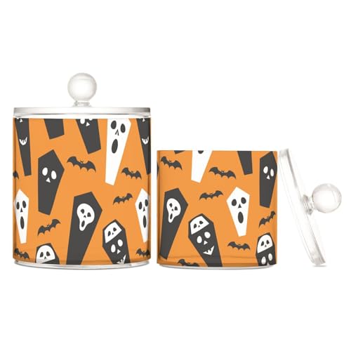 miaozhen Boo Sarg Halloween transparente Kunststoff-Aufbewahrungsbehälter mit Deckel, Kommode, Essentials, dekorative kleine Aufbewahrungsbehälter für Wattestäbchen, Wattepads, Zahnseide-Picker miaozhen Boo Sarg Halloween transparente Kunststoff-Aufbewahrungsbehälter mit Deckel, Kommode, Essentials, dekorative kleine Aufbewahrungsbehälter für Wattestäbchen, Wattepads, Zahnseide-Picker von miaozhen