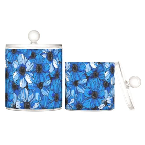miaozhen Eleganter, leuchtender blauer Blumen-Aufbewahrungsbehälter mit Deckel, Kommode, Essentials, dekorativer Aufbewahrungsbehälter für Wattestäbchen, Wattepads, Zahnseide-Picker, Büroklammern, S 2 miaozhen Eleganter, leuchtender blauer Blumen-Aufbewahrungsbehälter mit Deckel, Kommode, Essentials, dekorativer Aufbewahrungsbehälter für Wattestäbchen, Wattepads, Zahnseide-Picker, Büroklammern, S 2 von miaozhen