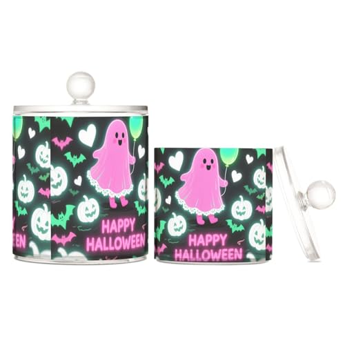 miaozhen Happy Halloween Aufbewahrungsboxen aus Kunststoff mit Deckel, dekorative kleine Aufbewahrungsbehälter für Wattestäbchen, Wattepads, Zahnseide-Picker, Büroklammern, S 2 miaozhen Happy Halloween Aufbewahrungsboxen aus Kunststoff mit Deckel, dekorative kleine Aufbewahrungsbehälter für Wattestäbchen, Wattepads, Zahnseide-Picker, Büroklammern, S 2 von miaozhen