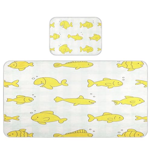 miaozhen Kühlende Baby-Matratzenauflage, 71,1 x 132,1 cm, waschbar, Ozean-Tiere, Fische, Hai, dunkelgelb gestreift, für Kinder, Erwachsene miaozhen Kühlende Baby-Matratzenauflage, 71,1 x 132,1 cm, waschbar, Ozean-Tiere, Fische, Hai, dunkelgelb gestreift, für Kinder, Erwachsene von miaozhen