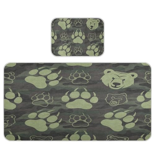 miaozhen Kühlende Baby-Matratzenauflagen, 71,1 x 132,1 cm, saugfähig, Tierfußabdruck, Bär, Braun/Grün, Bettauflagen für Kinder, Erwachsene miaozhen Kühlende Baby-Matratzenauflagen, 71,1 x 132,1 cm, saugfähig, Tierfußabdruck, Bär, Braun/Grün, Bettauflagen für Kinder, Erwachsene von miaozhen