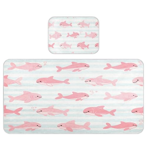 miaozhen Kühlende Babybett-Matratze, 71,1 x 132,1 cm, waschbar, Tierfisch, rosa gestreift, für Babys und Kleinkinder miaozhen Kühlende Babybett-Matratze, 71,1 x 132,1 cm, waschbar, Tierfisch, rosa gestreift, für Babys und Kleinkinder von miaozhen
