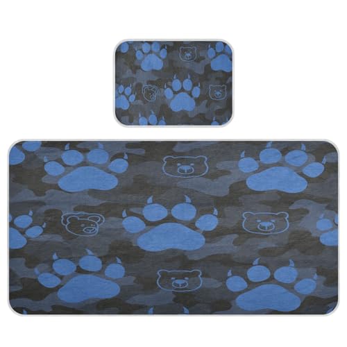 miaozhen Kühlende Babybett-Matratze, wasserdicht, 71,1 x 132,1 cm, saugfähig, Tierfußabdruck, Bär, Schwarz/Blau, Matratzenschoner für Babys und Kleinkinder miaozhen Kühlende Babybett-Matratze, wasserdicht, 71,1 x 132,1 cm, saugfähig, Tierfußabdruck, Bär, Schwarz/Blau, Matratzenschoner für Babys und Kleinkinder von miaozhen