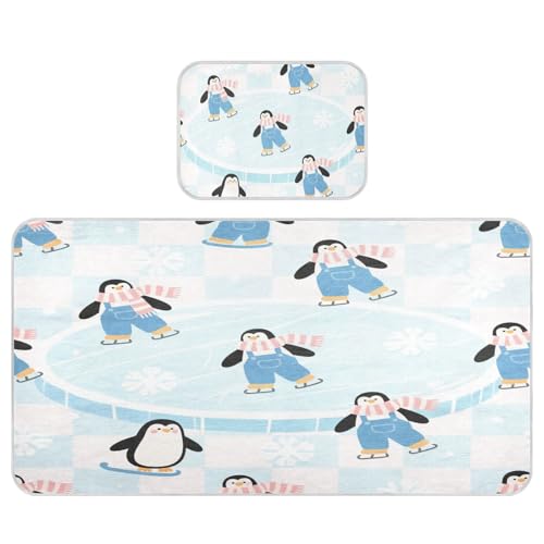 miaozhen Kühlende Babybett-Matratze, wasserdicht, 71,1 x 132,1 cm, ultraweich, Cartoon-Pinguin, niedlich, blau, für Erwachsene und Kinder miaozhen Kühlende Babybett-Matratze, wasserdicht, 71,1 x 132,1 cm, ultraweich, Cartoon-Pinguin, niedlich, blau, für Erwachsene und Kinder von miaozhen
